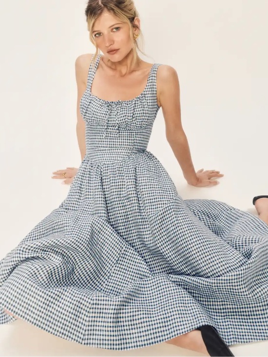 Reformation Dresses & Skirts - LIKE NEW REFORMATION Balia Linen Dress, Remy Check, size 4